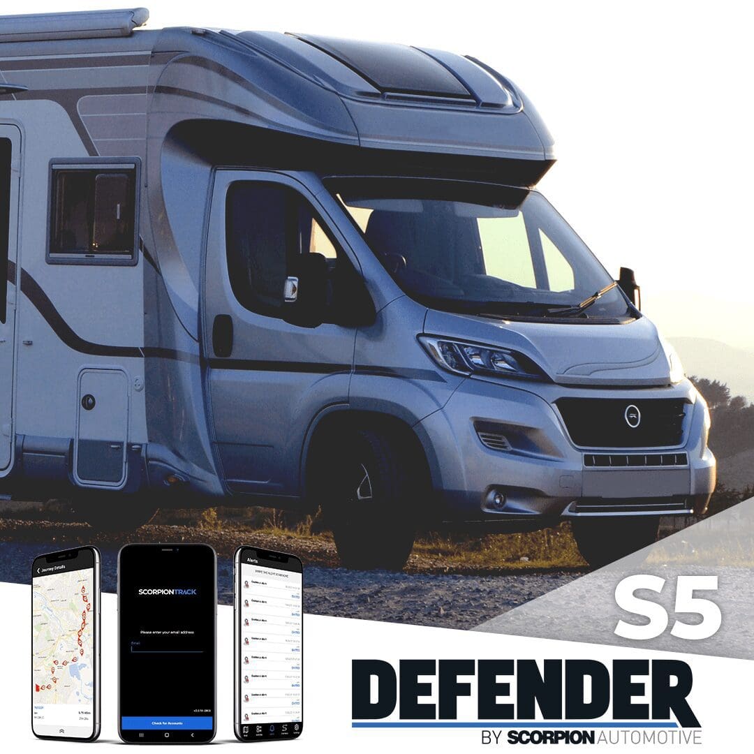 Defender S5 | Vehicle alarm vehicle tracking | caravan tracking | motorhome tracking | vehicle telematics | scorpion track Vehicle Immobiliser