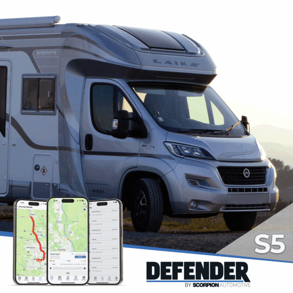 Defender S5 | Vehicle alarm vehicle tracking | caravan tracking | motorhome tracking | vehicle telematics | scorpion track Vehicle Immobiliser