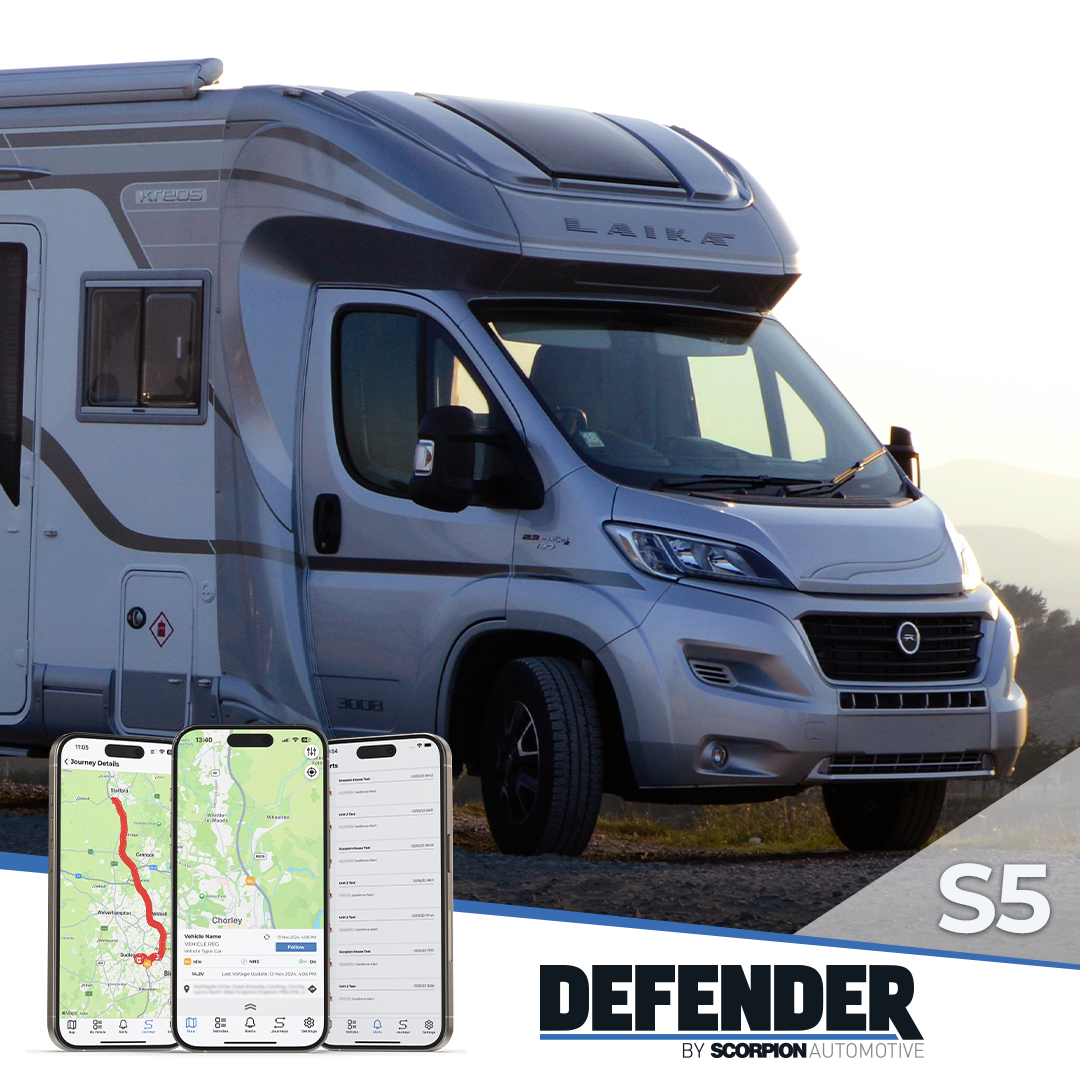 Defender S5 | Vehicle alarm vehicle tracking | caravan tracking | motorhome tracking | vehicle telematics | scorpion track Vehicle Immobiliser