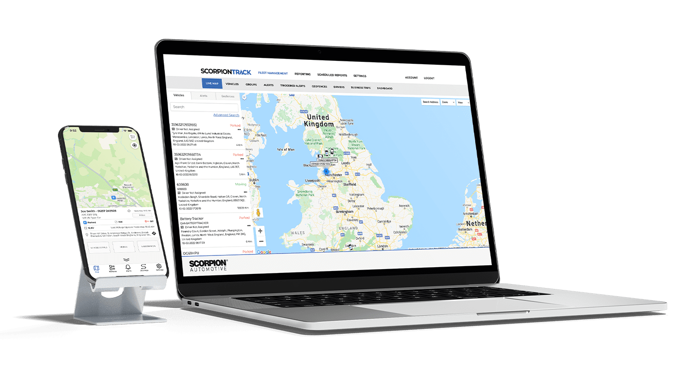 Scorpiontrack live map vehicle tracking | fleet tracking | van tracking | vehicle telematics | scorpion track | ATV Tracking | thatcham approved
